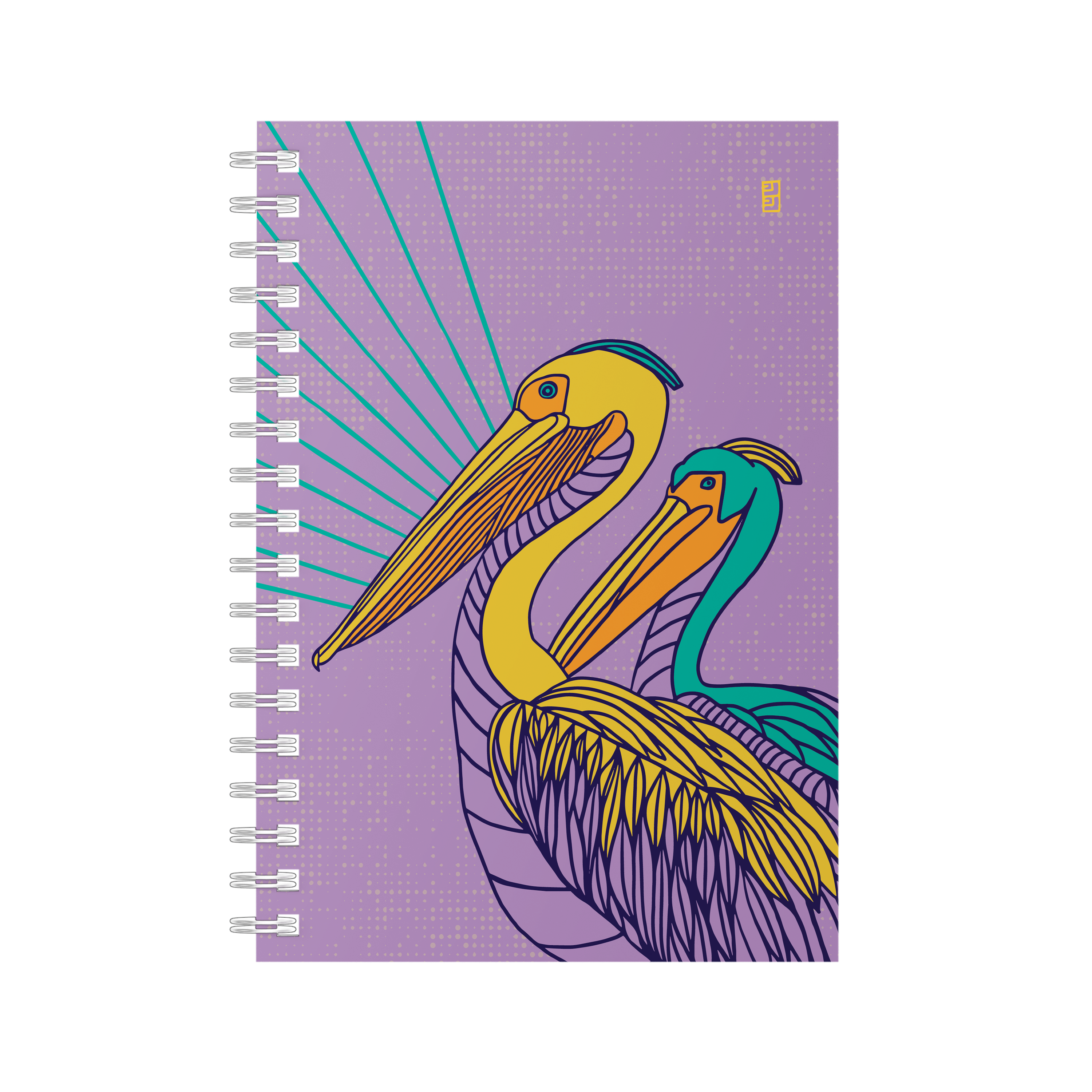 SHINING BIRDS PELICAN SPIRAL NOTEBOOK by Lulu Kitololo