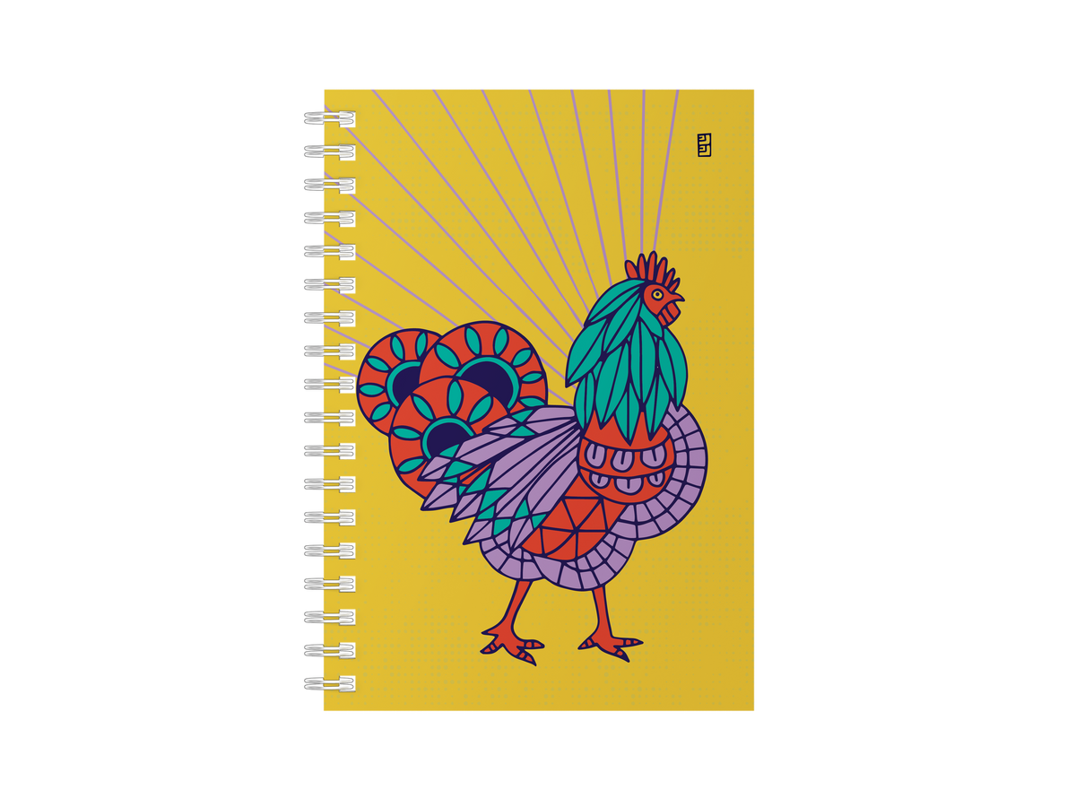 Shining Birds Rooster Spiral Notebook
