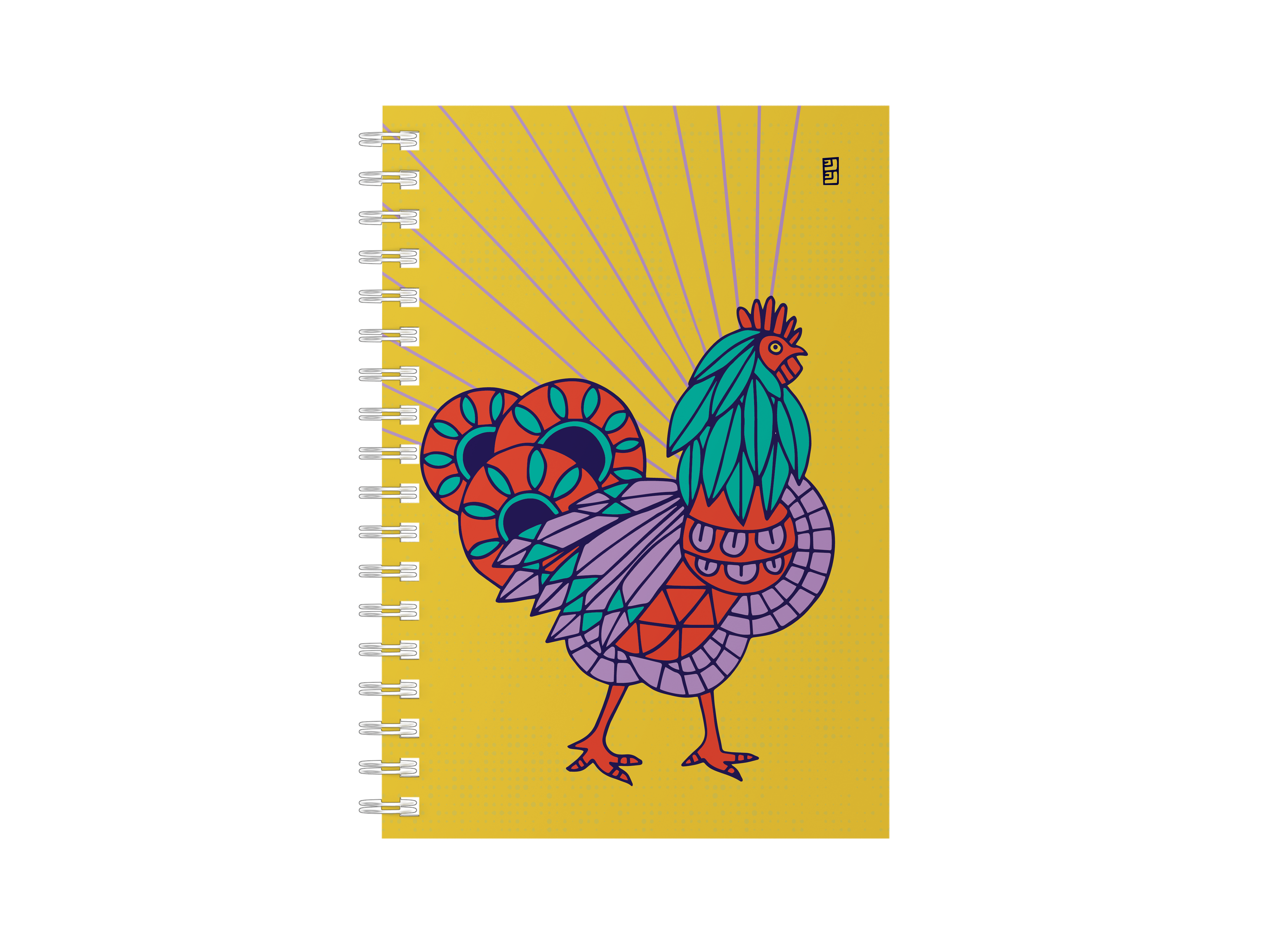 SHINING BIRDS ROOSTER SPIRAL NOTEBOOK by Lulu Kitololo