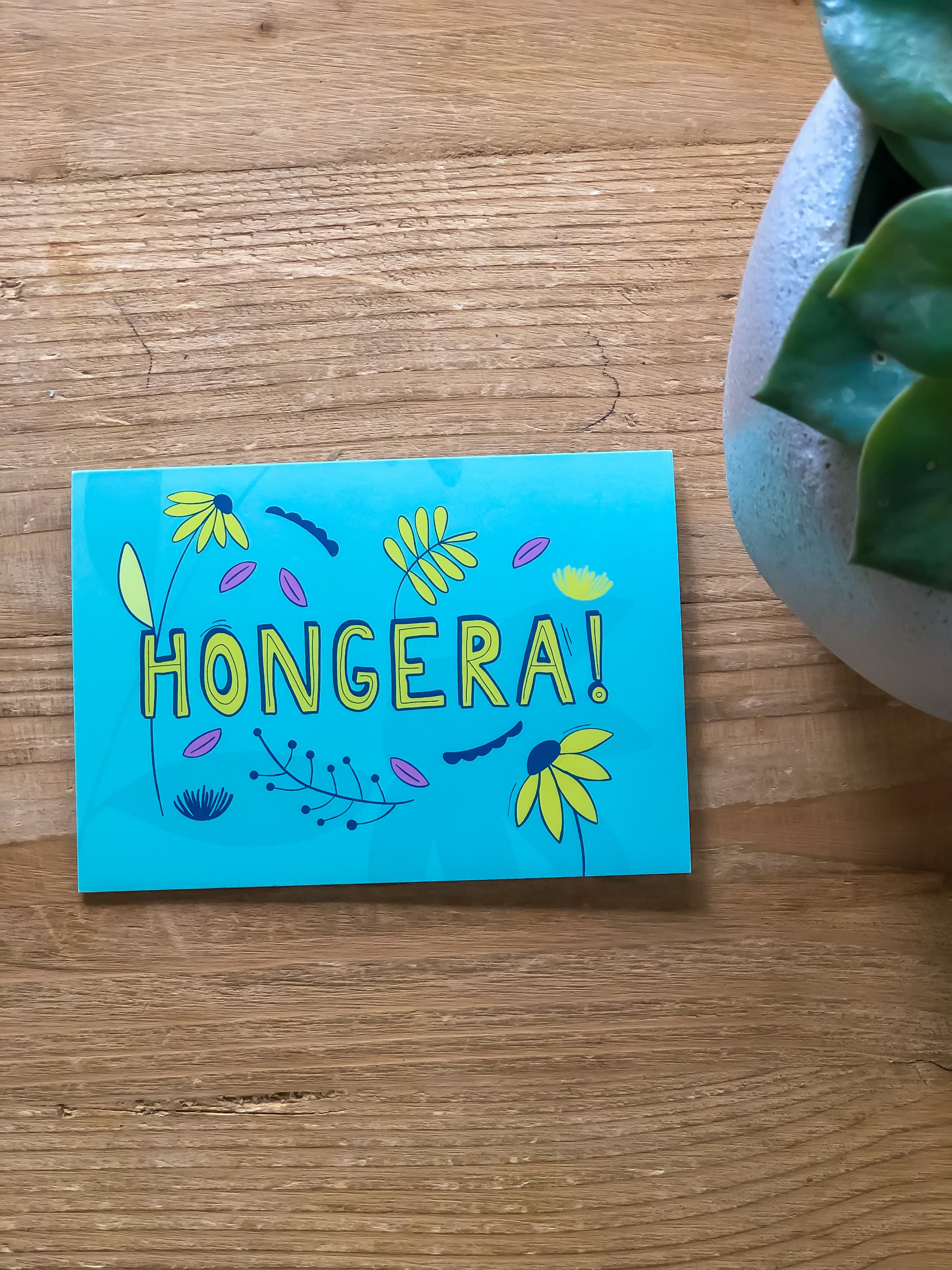 SWAHILI PHRASES HONGERA GREETING CARD by Lulu Kitololo