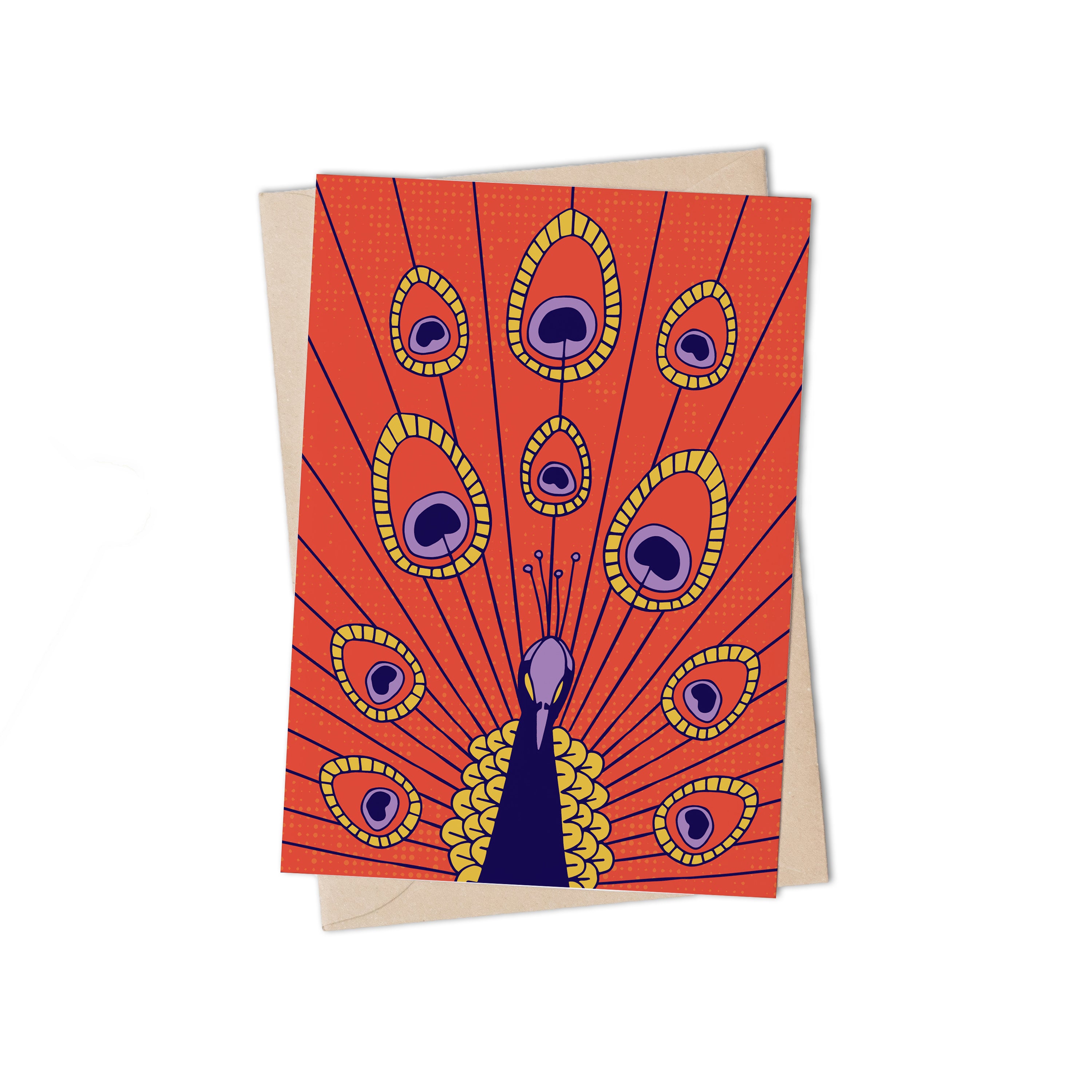 Shining Birds Peacock Greeting Card