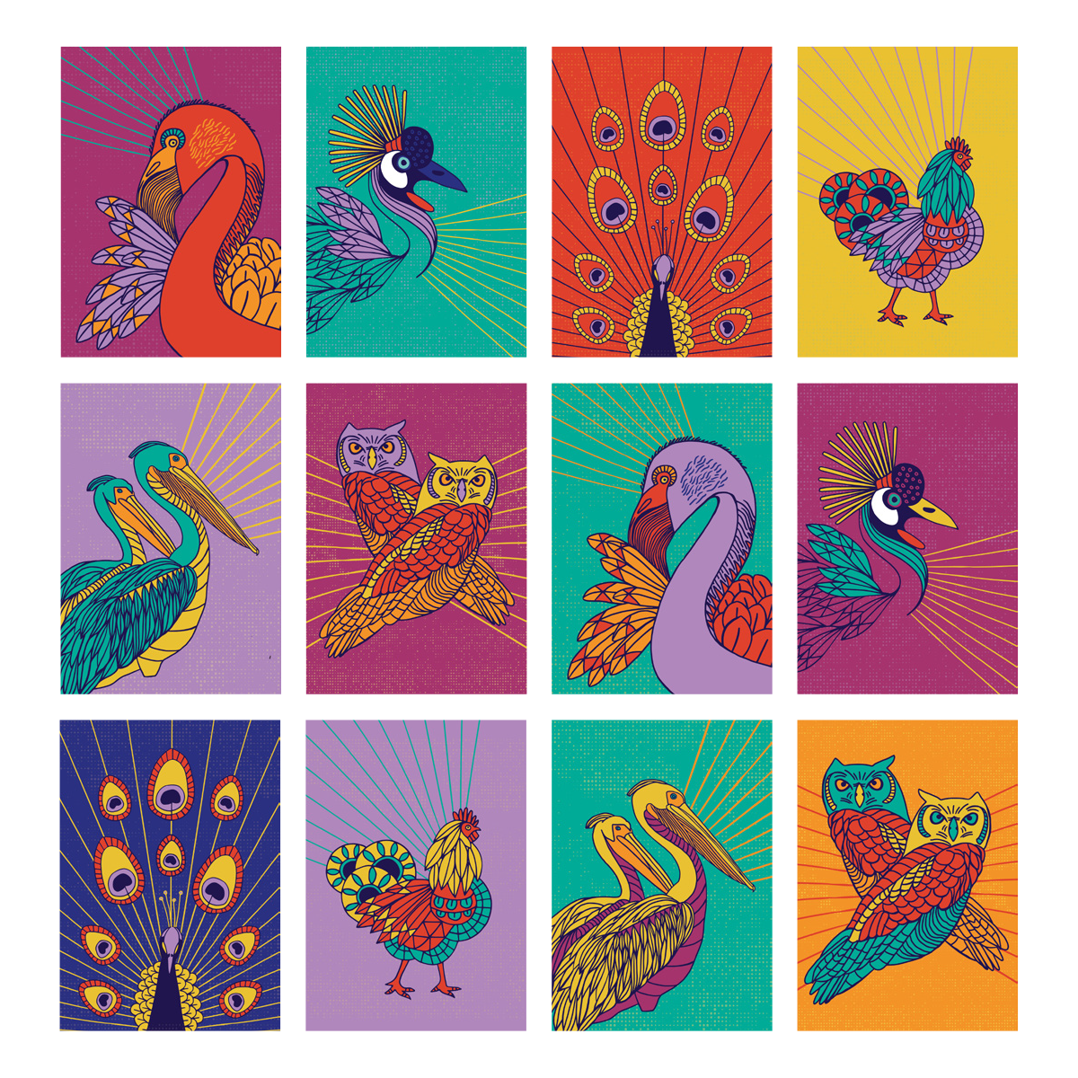 Shining Birds Notecard Set