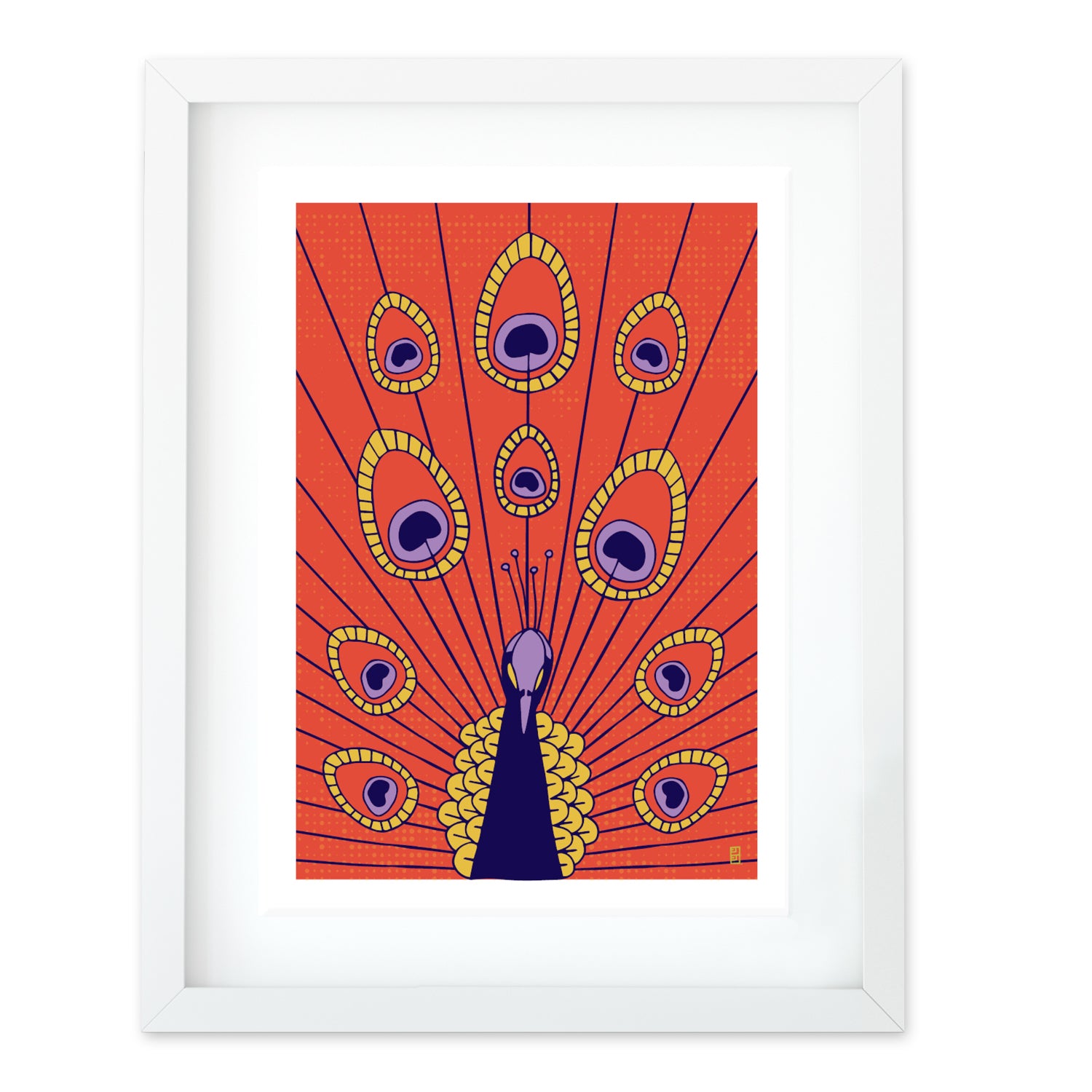Shining Birds Peacock A3 Art Print by Lulu Kitololo