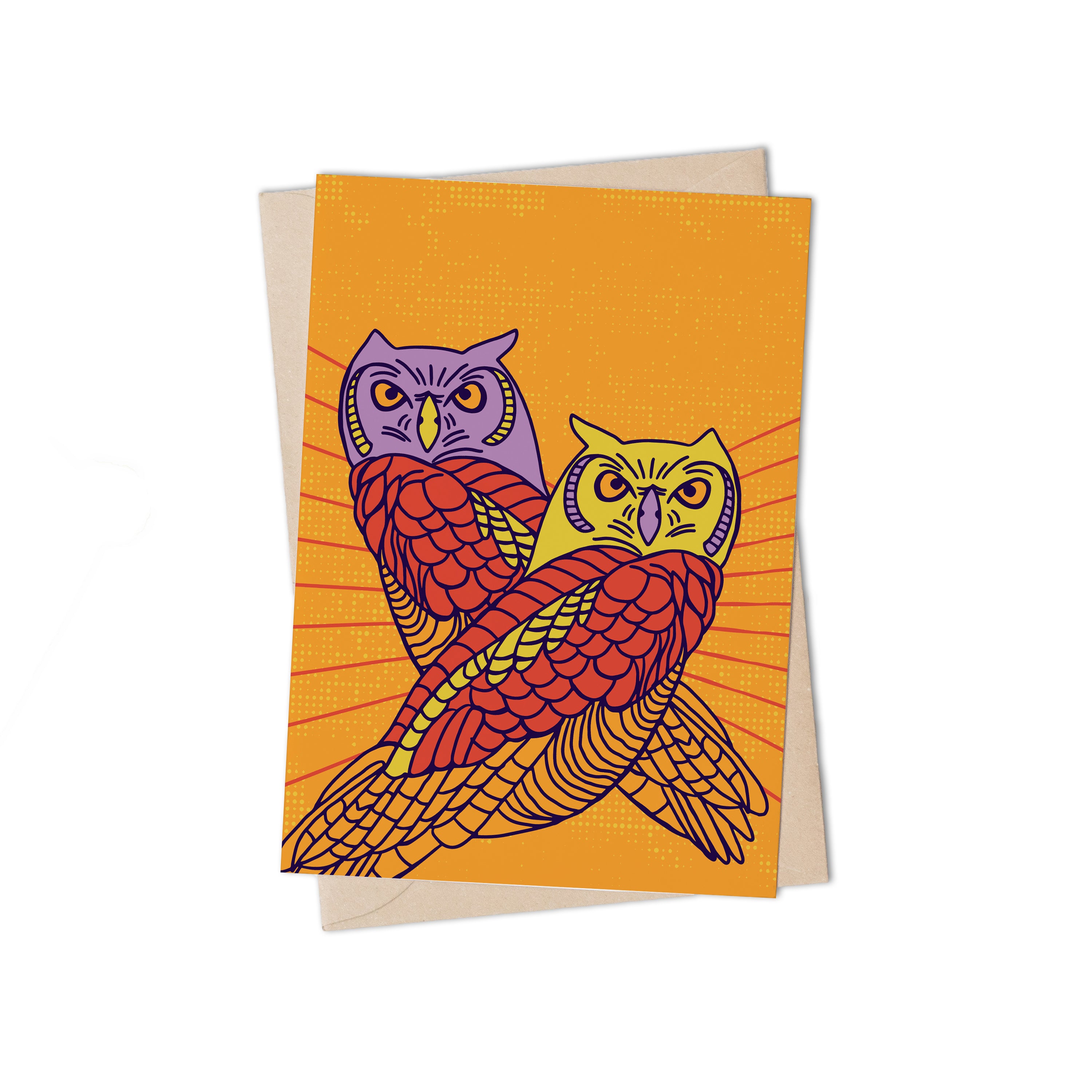 Shining Birds Owl Greeting Card