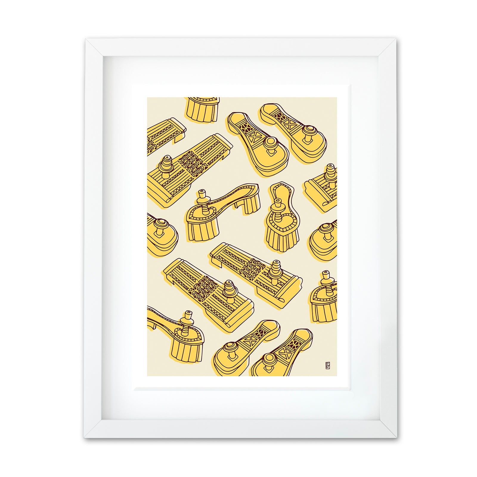 Vintage Sandals Cream A3 Art Print by Lulu Kitololo
