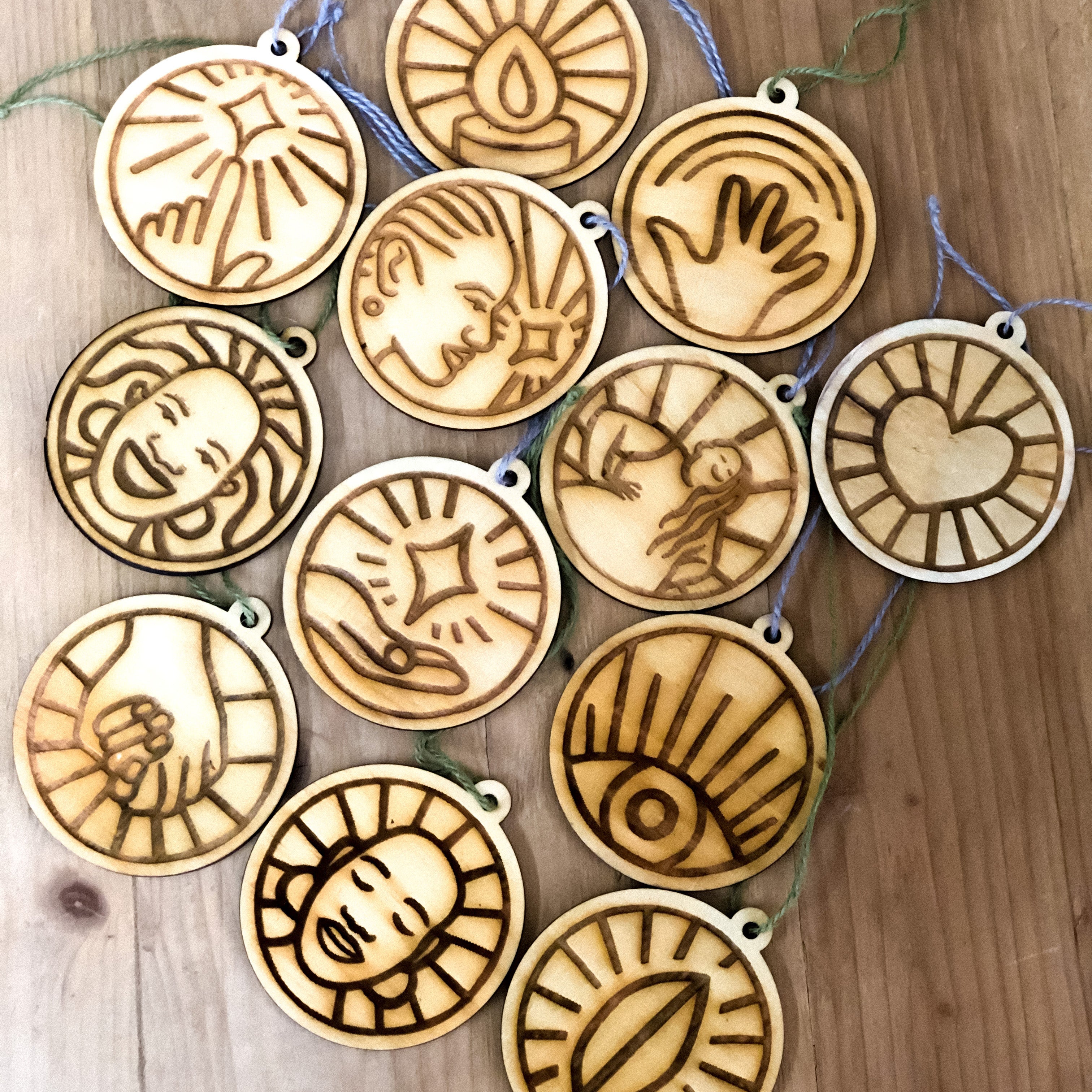 Warm Wishes Wooden Ornaments by Lulu Kitololo