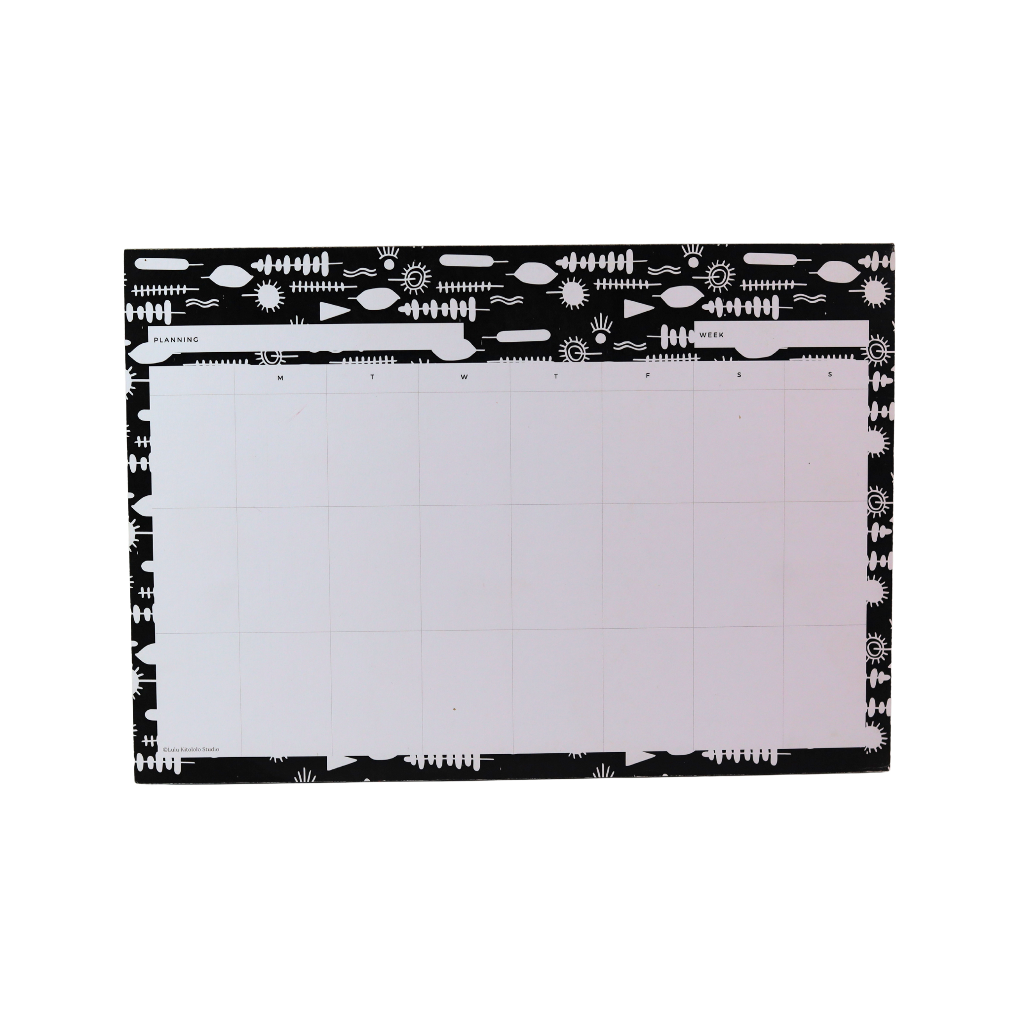 Weekly Planner Pad Black White By Lulu Kitololo
