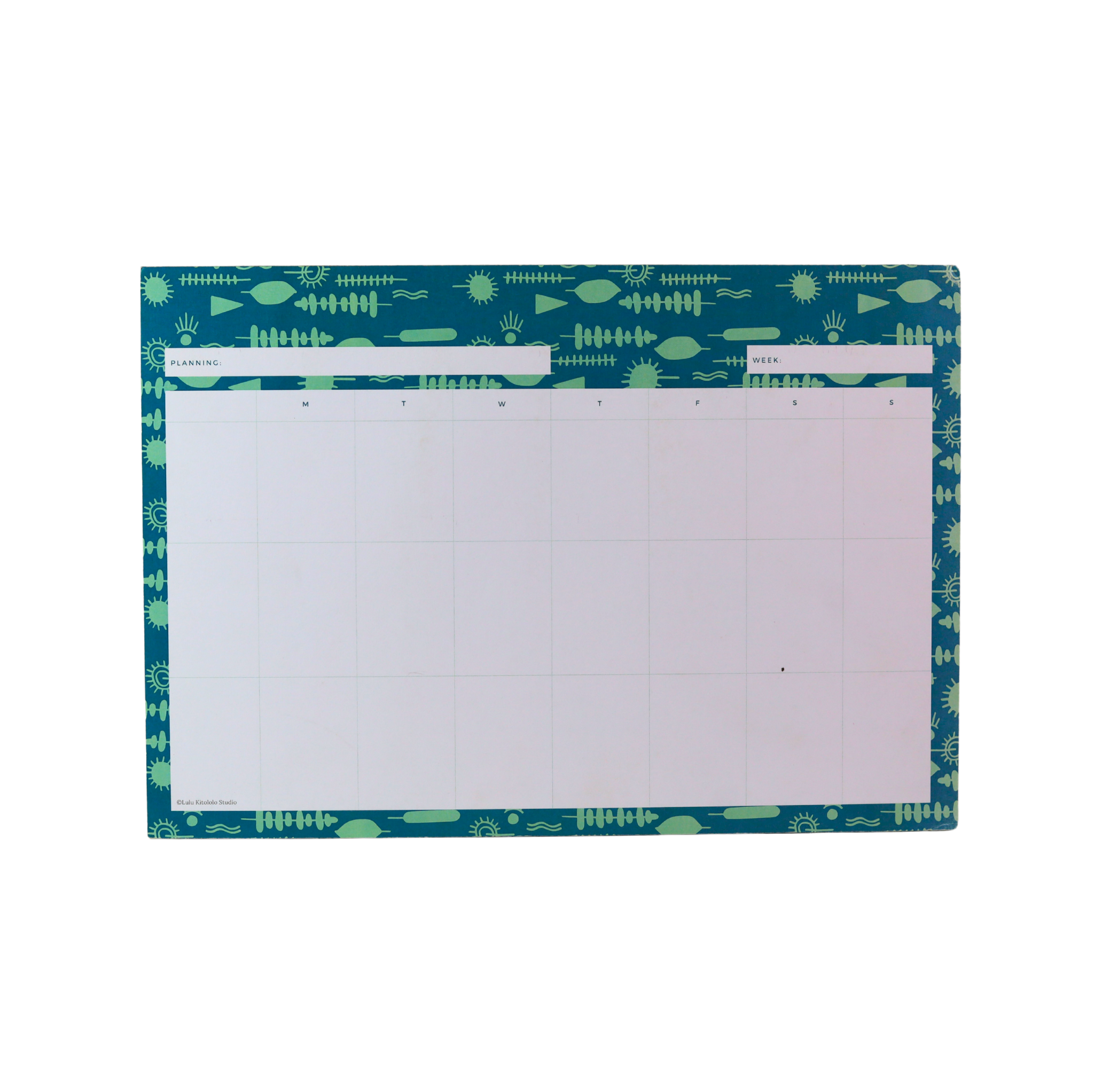 Weekly Planner Pad Teal By Lulu Kitololo