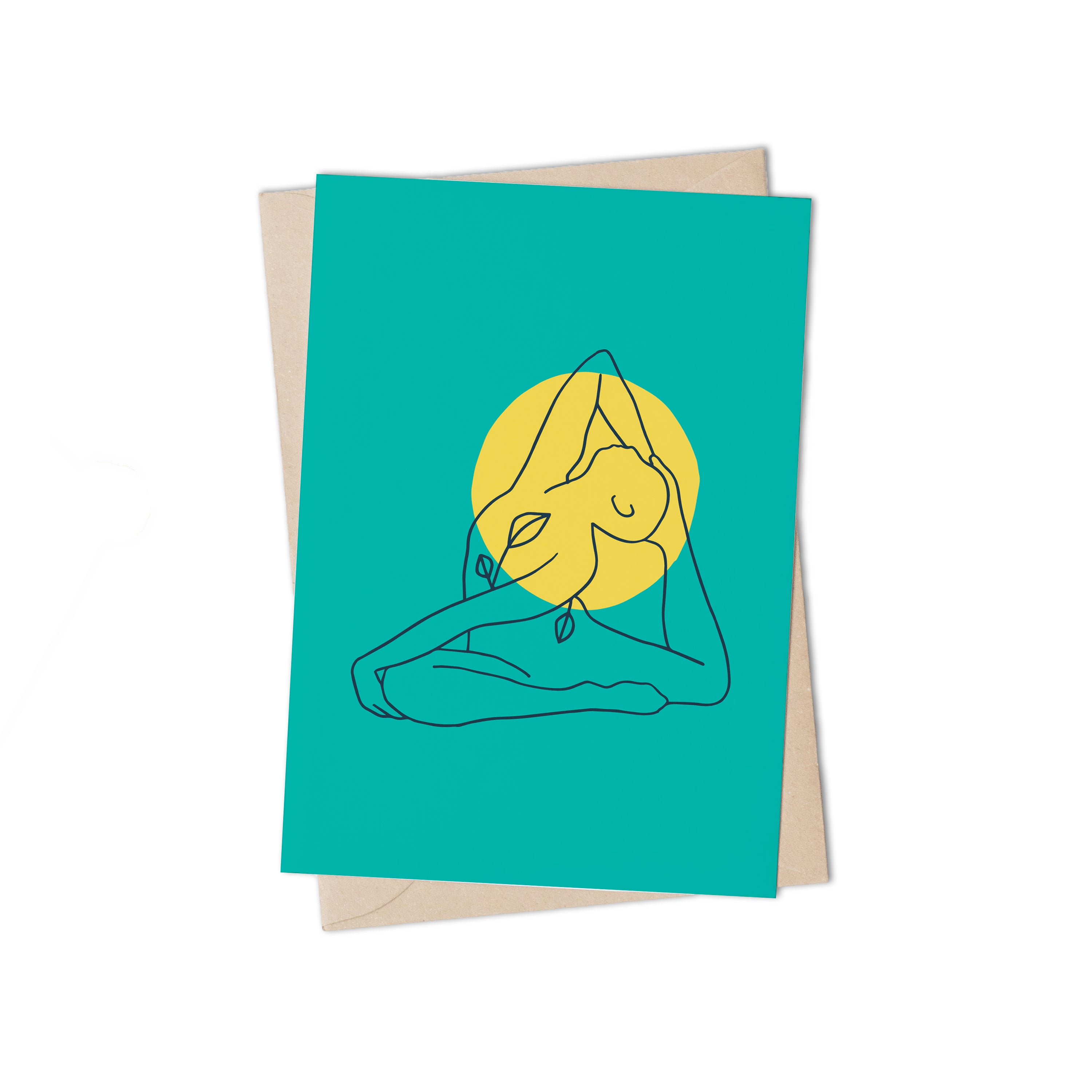 Yoga Ladies Turquoise Greeting Card by Lulu Kitololo