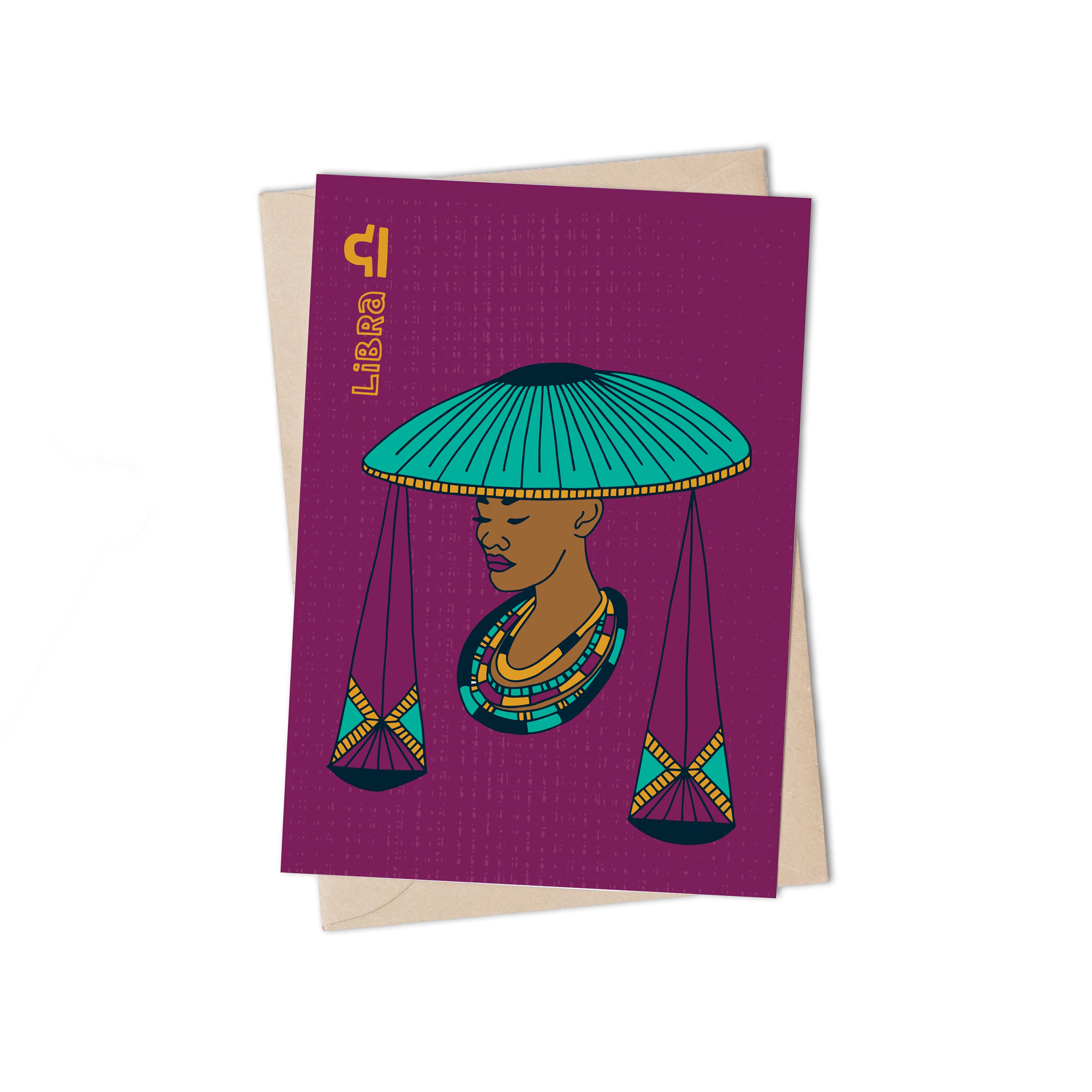 Zodiac Sign Libra Greeting Card by Lulu Kitololo