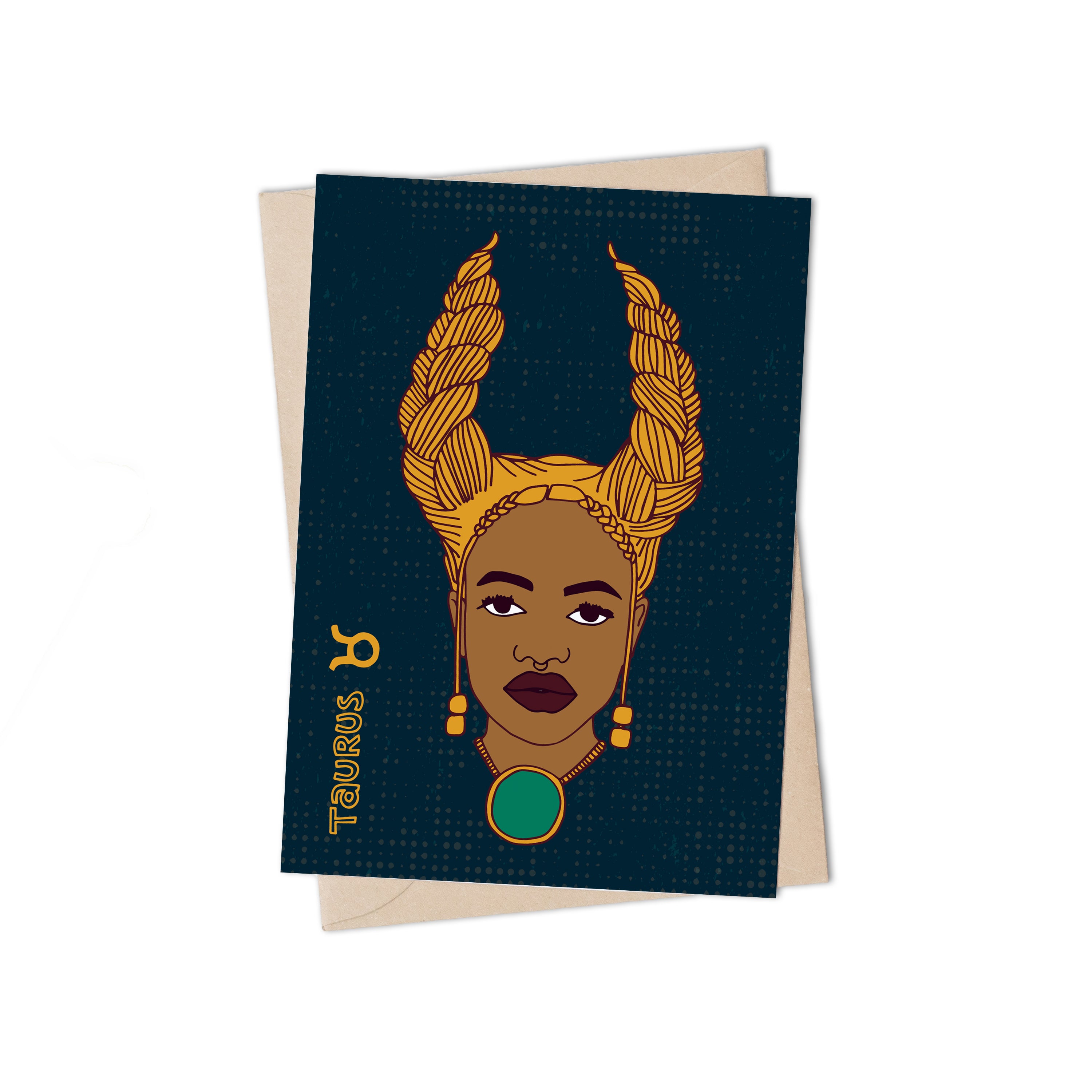 Zodiac Sign Taurus Greeting Card by Lulu Kitololo